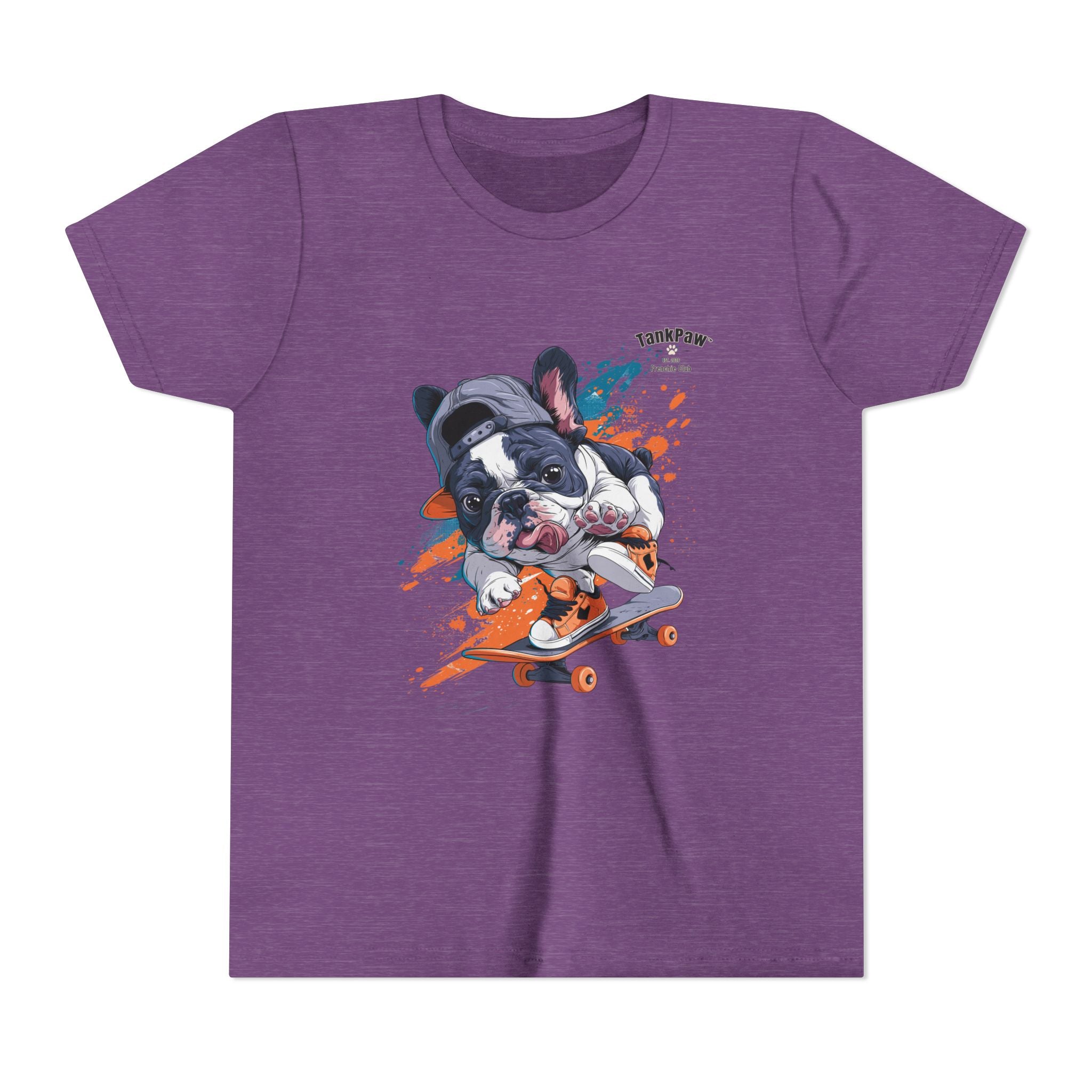 Youth Skateboarding French Bulldog Tee — Cute Skate Pup Graphic Shirt