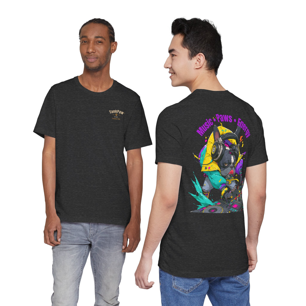 DJ French Bulldog T-Shirt — "Music • Paws • Energy" Graphic Tee