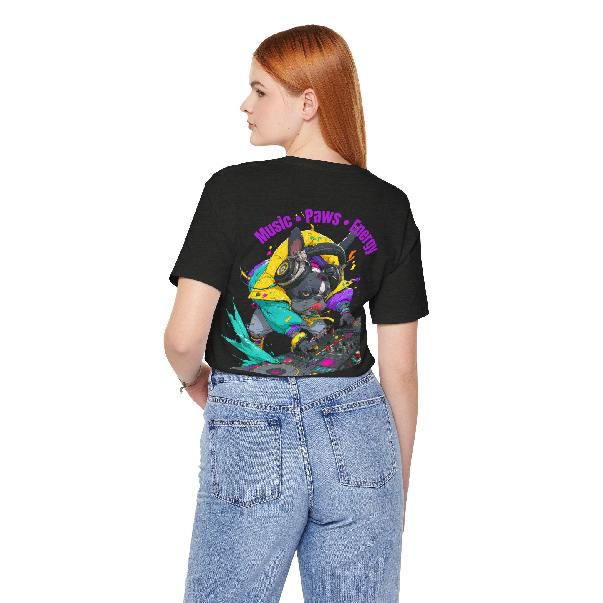 DJ French Bulldog T-Shirt — "Music • Paws • Energy" Graphic Tee