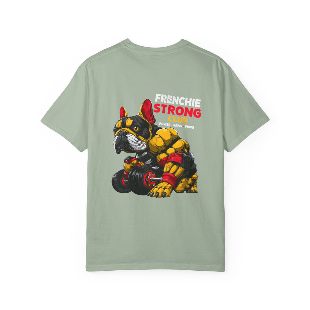 "Frenchie Strong Club" Muscular Dog Pet T-Shirt — Cute Frenchie Weightlifting Graphic Tee