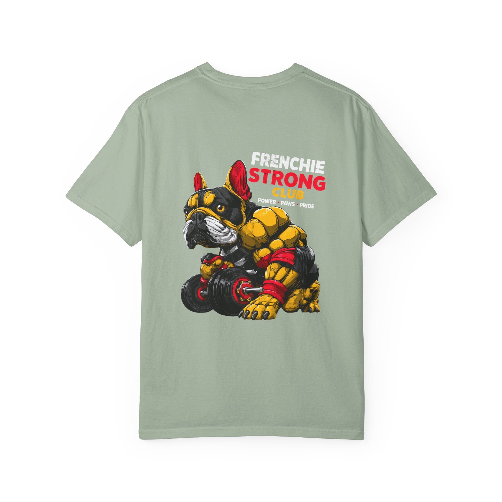 "Frenchie Strong Club" Muscular Dog Pet T-Shirt — Cute Frenchie Weightlifting Graphic Tee