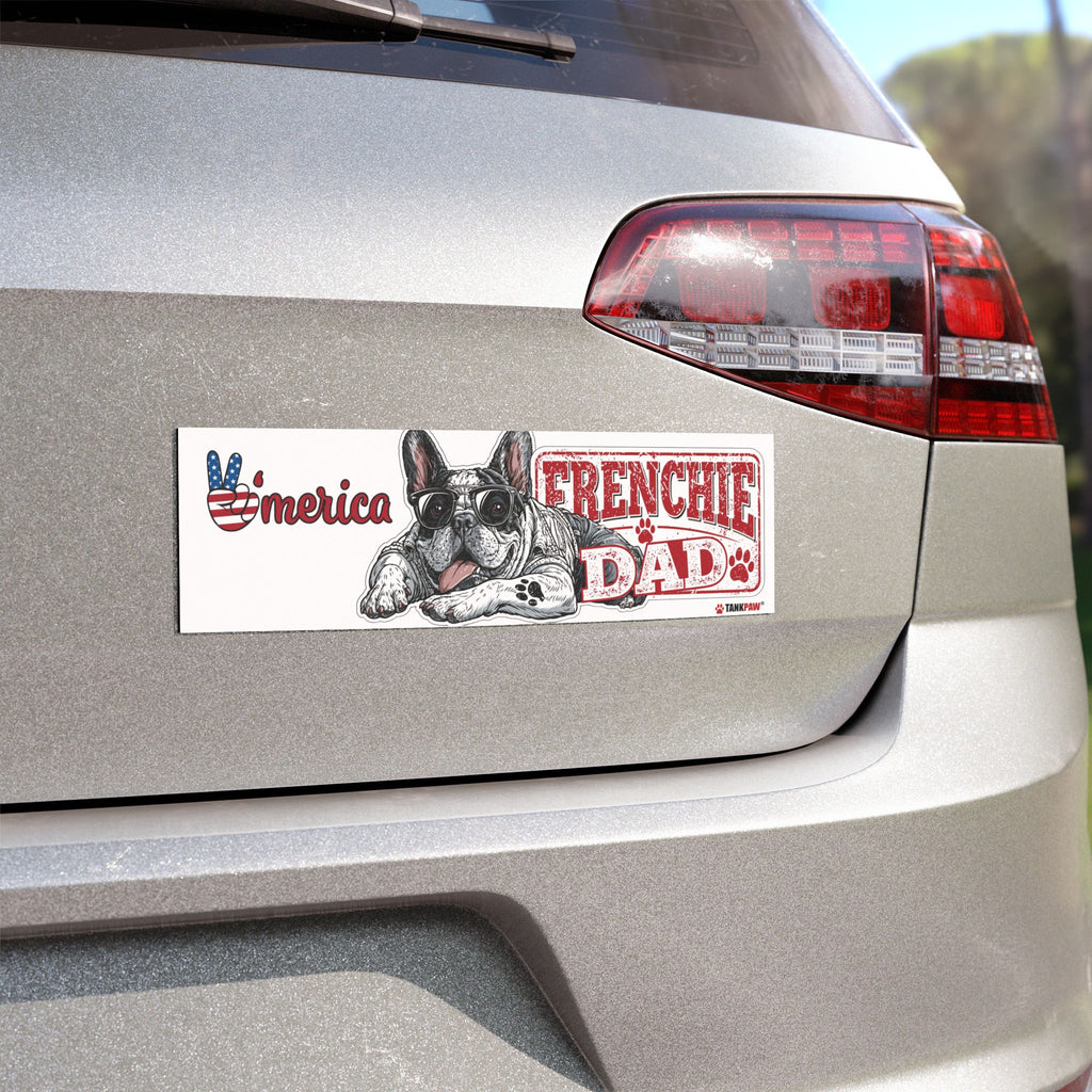 French Bulldog Car Magnet – Frenchie Dad Premium Dog Lover Decal | Funny Pet Owner Vehicle Sticker | TankPaw