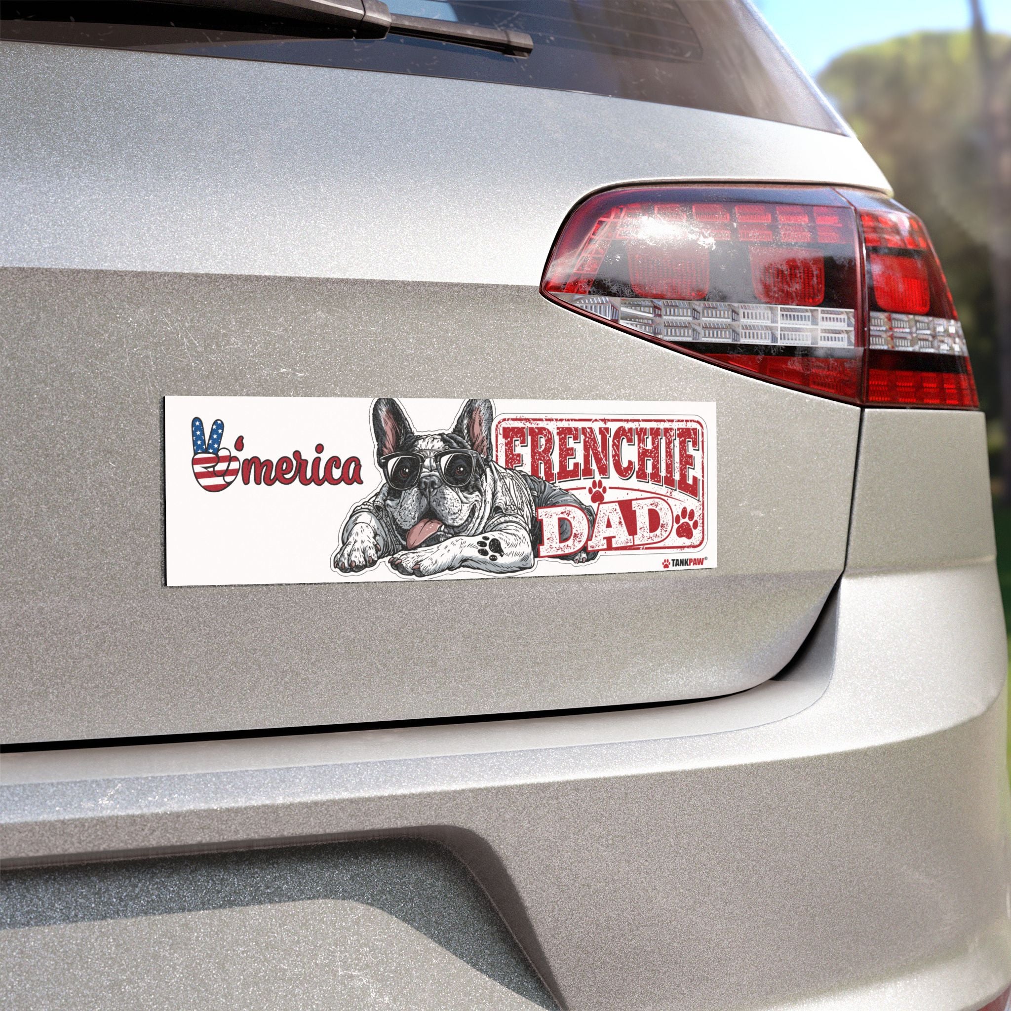 French Bulldog Car Magnet – Frenchie Dad Premium Dog Lover Decal | Funny Pet Owner Vehicle Sticker | TankPaw