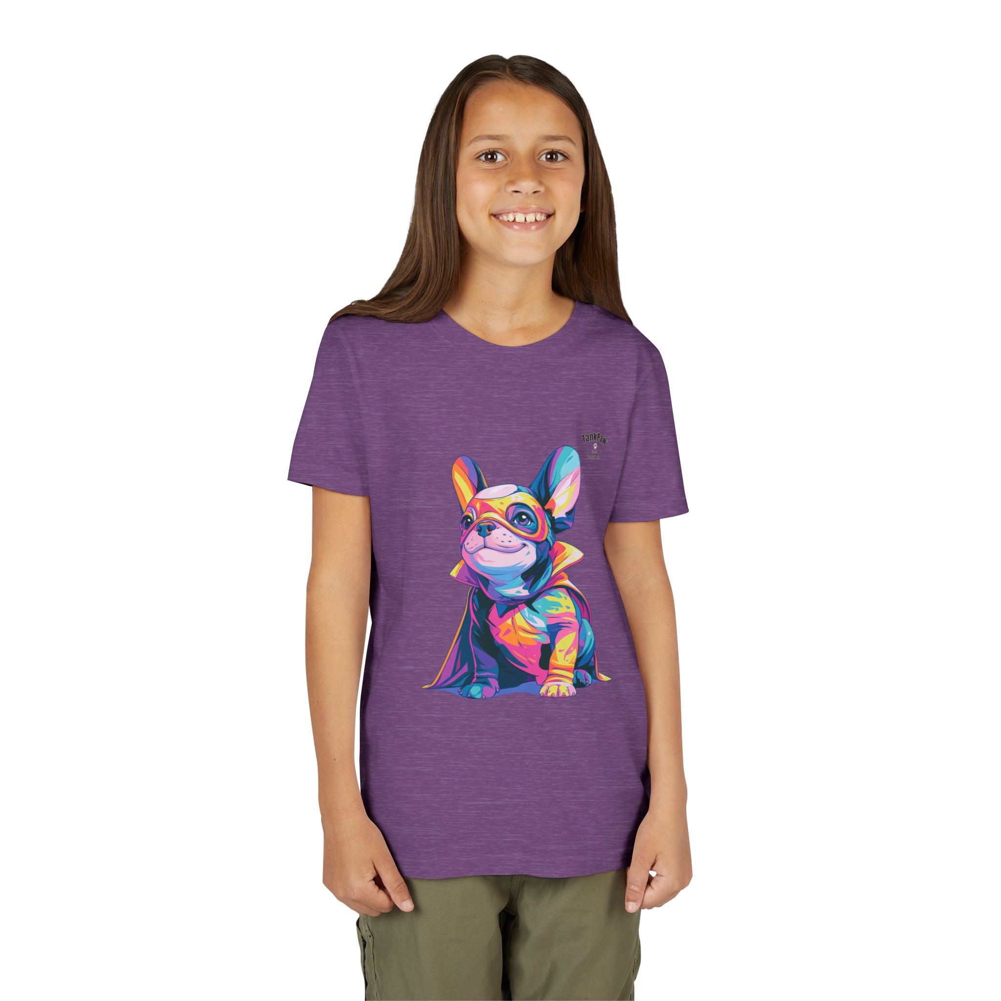 Kids Superhero French Bulldog Tee — Colorful Puppy Costume Youth Shirt