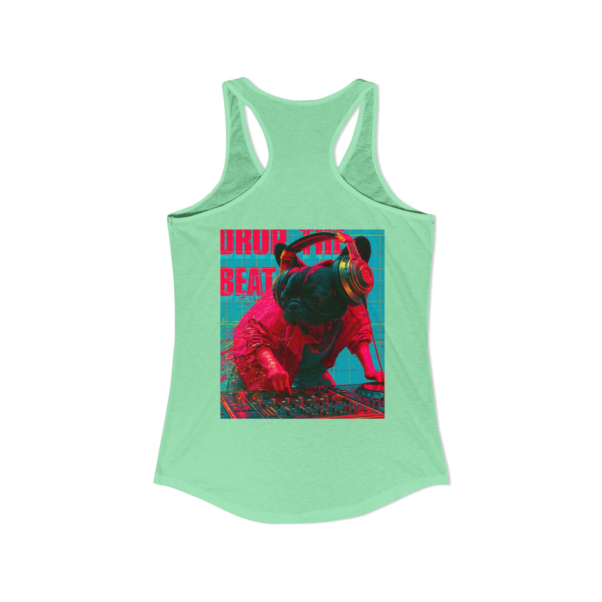 TankPaw™ Women's Frenchie Graphic T-Shirt — "DJ Dog" Design — Music Festival Theme