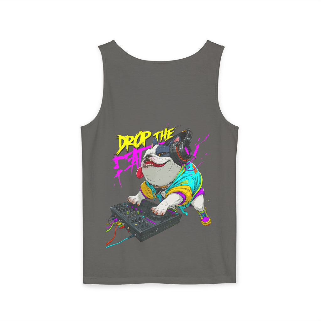 DJ French Bulldog Tank Top – EDM Festival Sleeveless Shirt for Frenchie Lovers