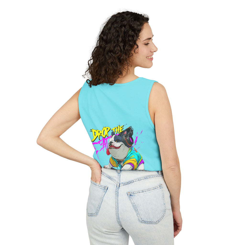 DJ French Bulldog Tank Top – EDM Festival Sleeveless Shirt for Frenchie Lovers