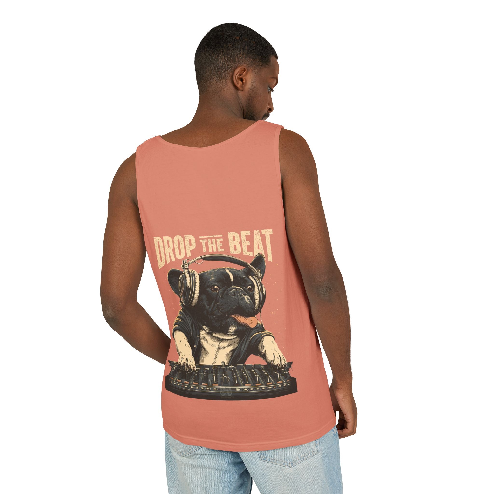 Music Festival Tank Top – "Drop the Beat" Frenchie DJ Graphic Tank