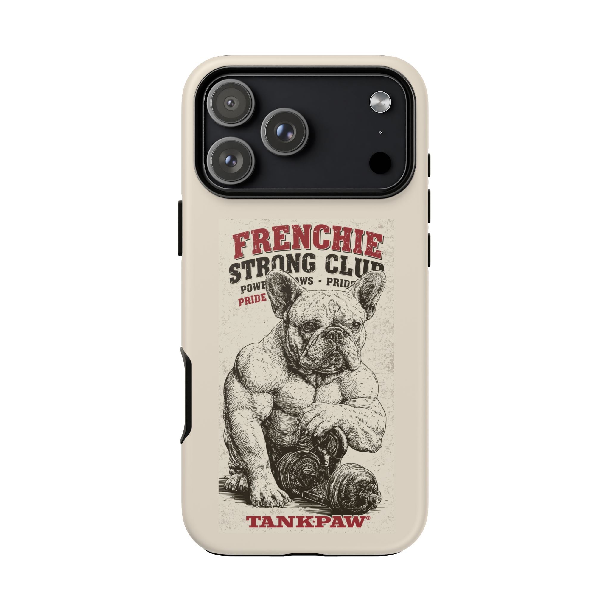 TankPaw® Frenchie Strong Club Premium Phone Case – Vintage French Bulldog Protective