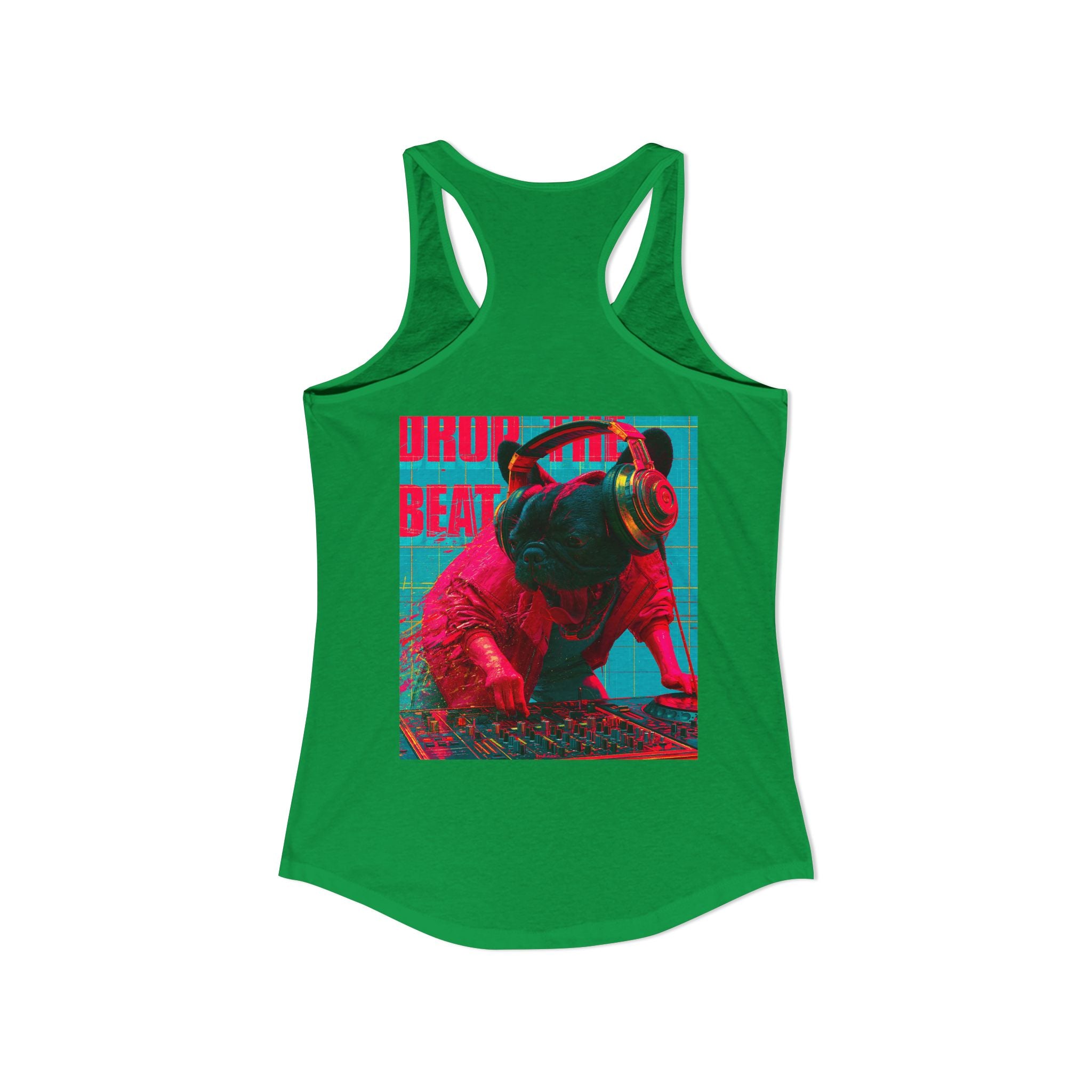 TankPaw™ Women's Frenchie Graphic T-Shirt — "DJ Dog" Design — Music Festival Theme