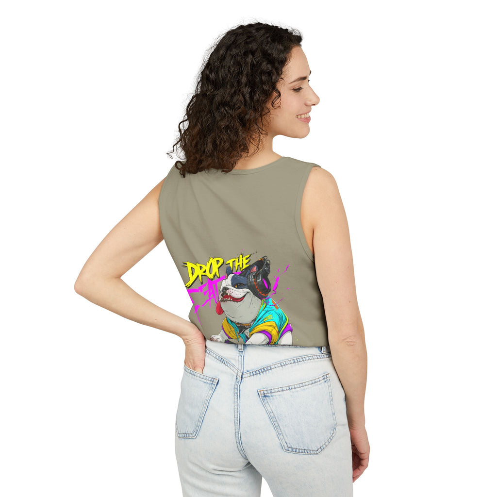 DJ French Bulldog Tank Top – EDM Festival Sleeveless Shirt for Frenchie Lovers