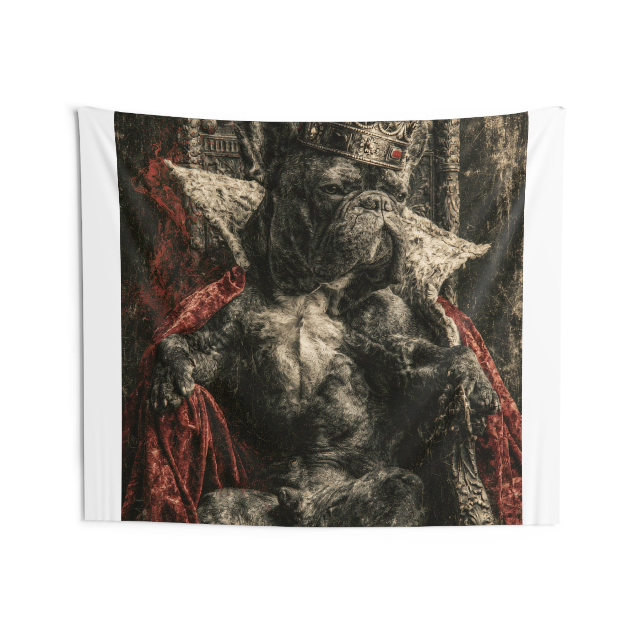 King Bulldog Tapestry — Regal French Bulldog Wall Art