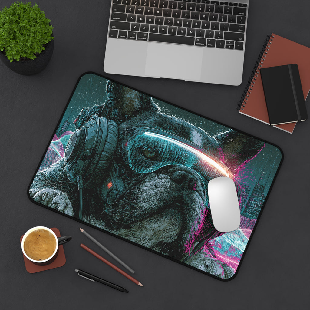 DJ French Bulldog Desk Mat – Gaming Mouse Pad for Music Lovers & Frenchie Fans