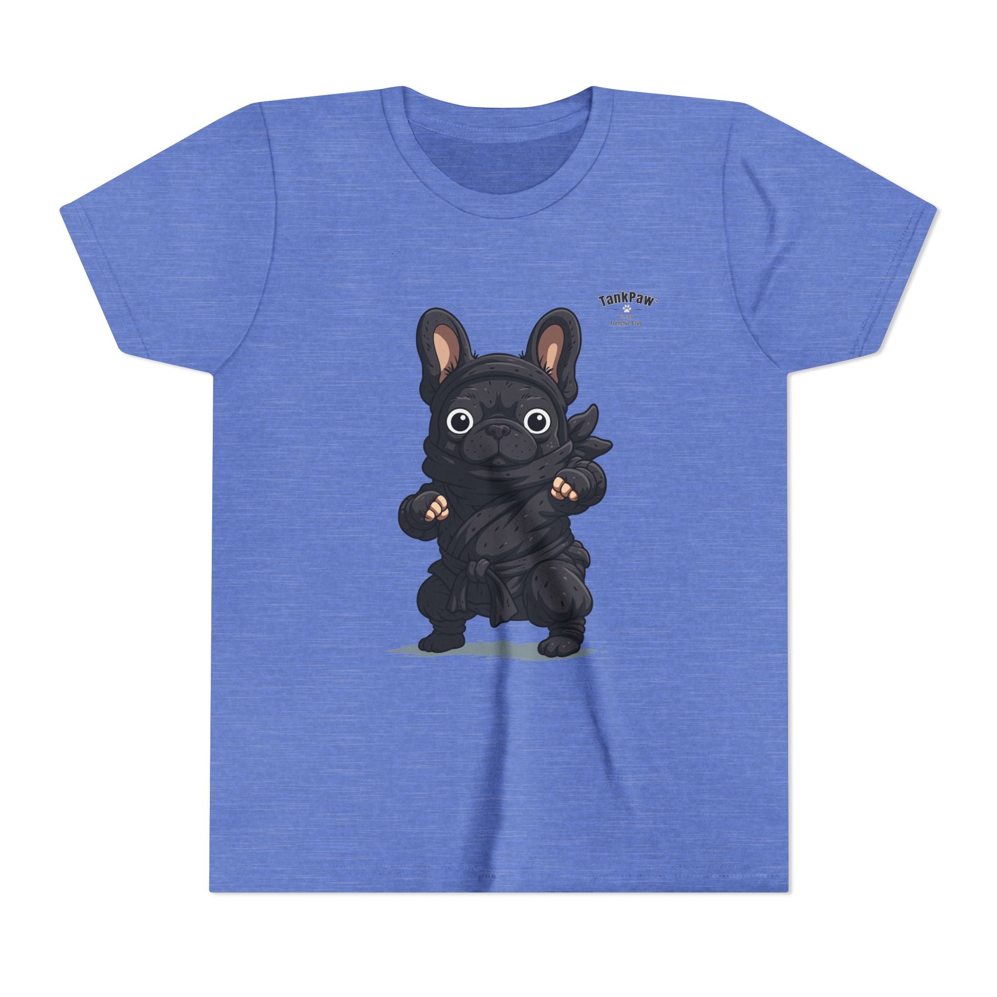 Kids Cute Black French Bulldog Tee – 'TARBUN' Cartoon Pup Youth T-Shirt