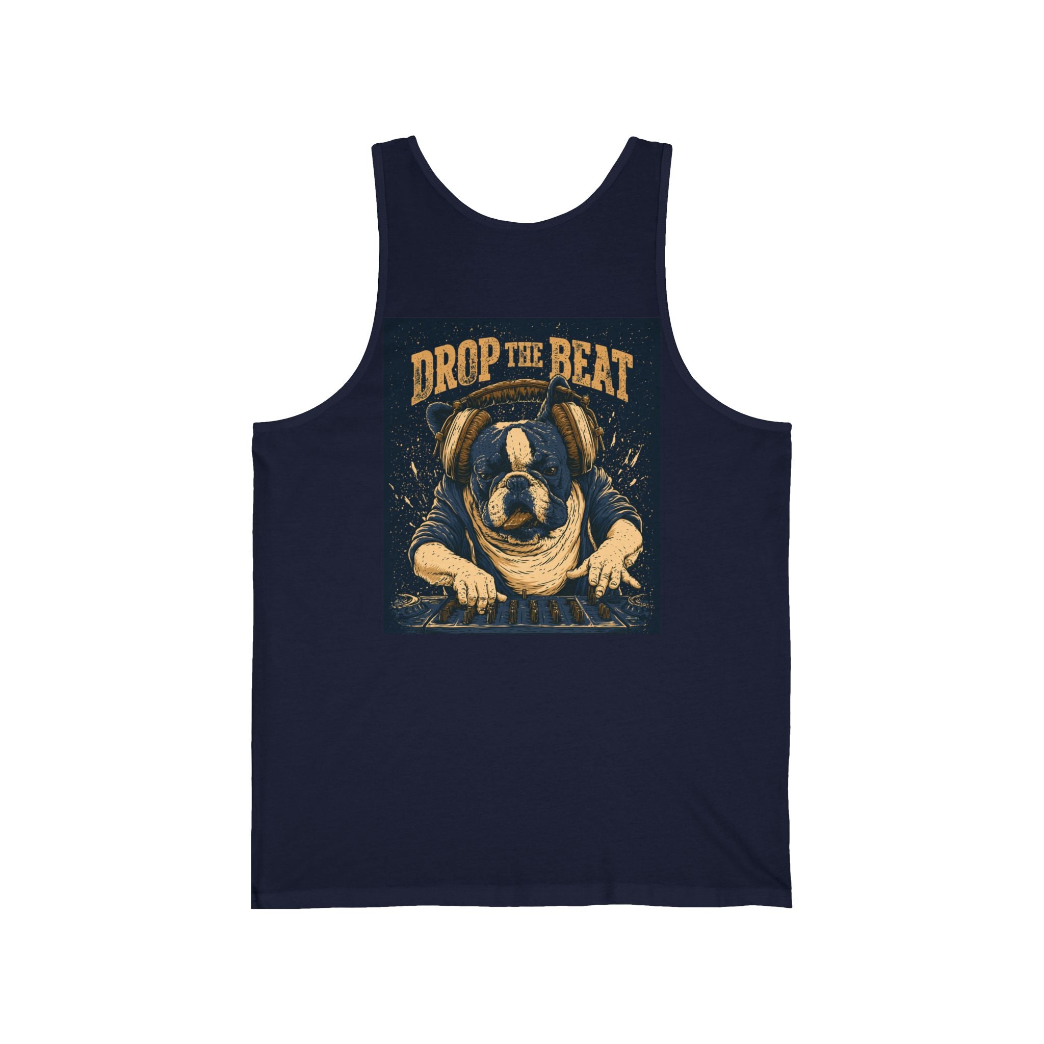 Drop the Beat DJ Dog Tank Top — Funny Bulldog Music Lover Graphic Tank