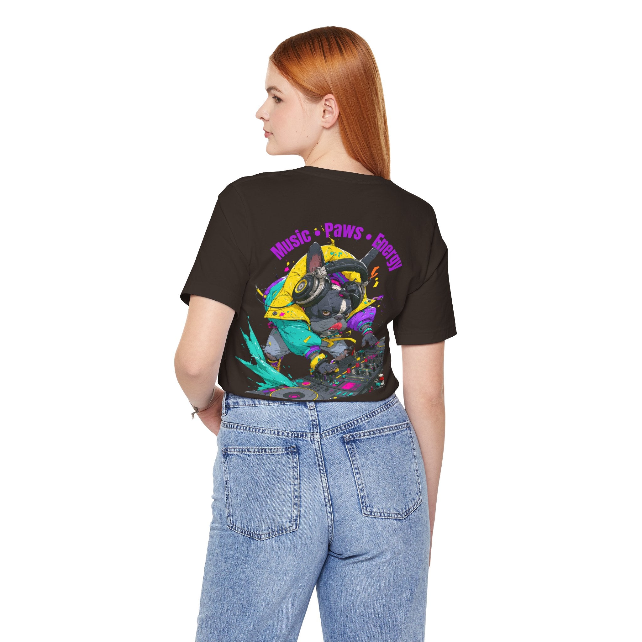DJ French Bulldog T-Shirt — "Music • Paws • Energy" Graphic Tee