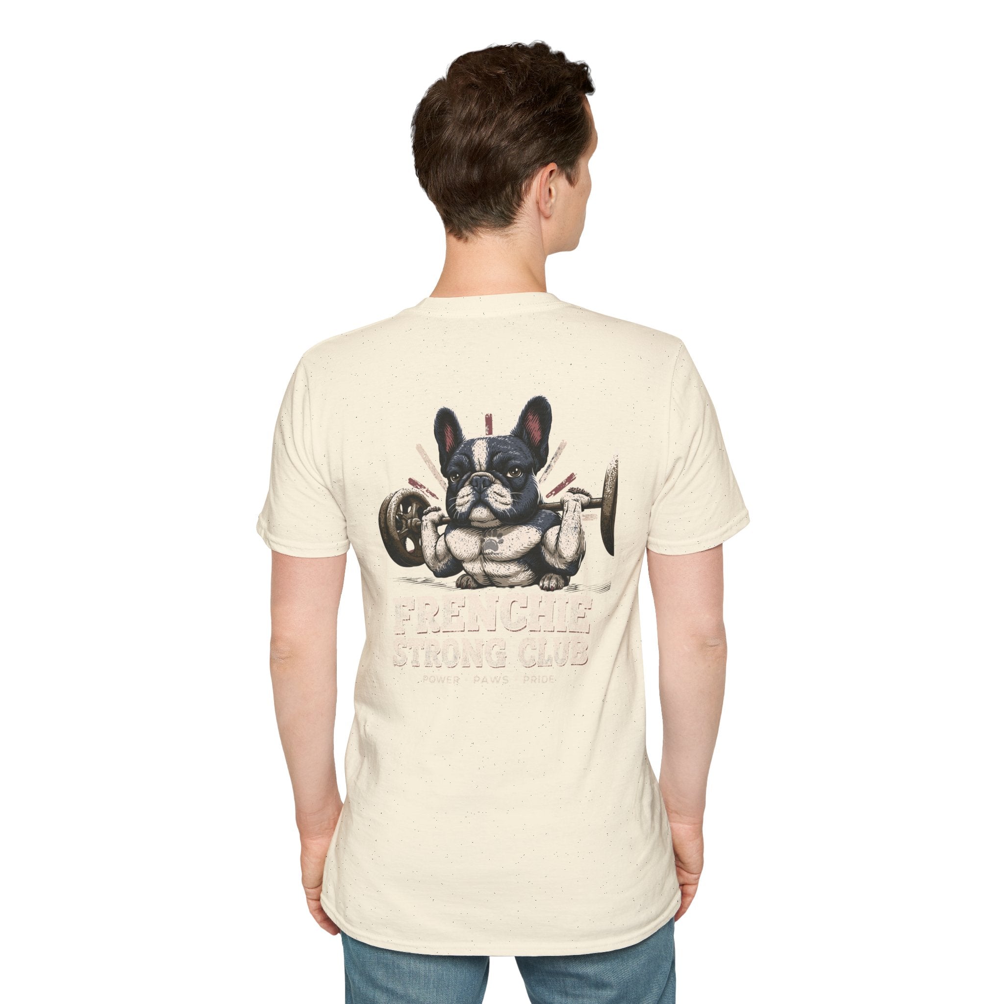 Gym French Bulldog T-Shirt – Fitness Frenchie Workout Shirt for Dog Lovers — Minimal Couples Graphic T-Shirt