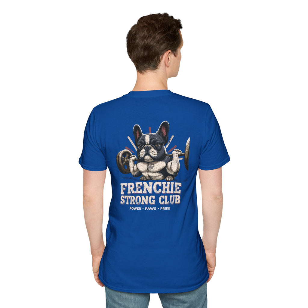 Gym French Bulldog T-Shirt – Fitness Frenchie Workout Shirt for Dog Lovers — Minimal Couples Graphic T-Shirt