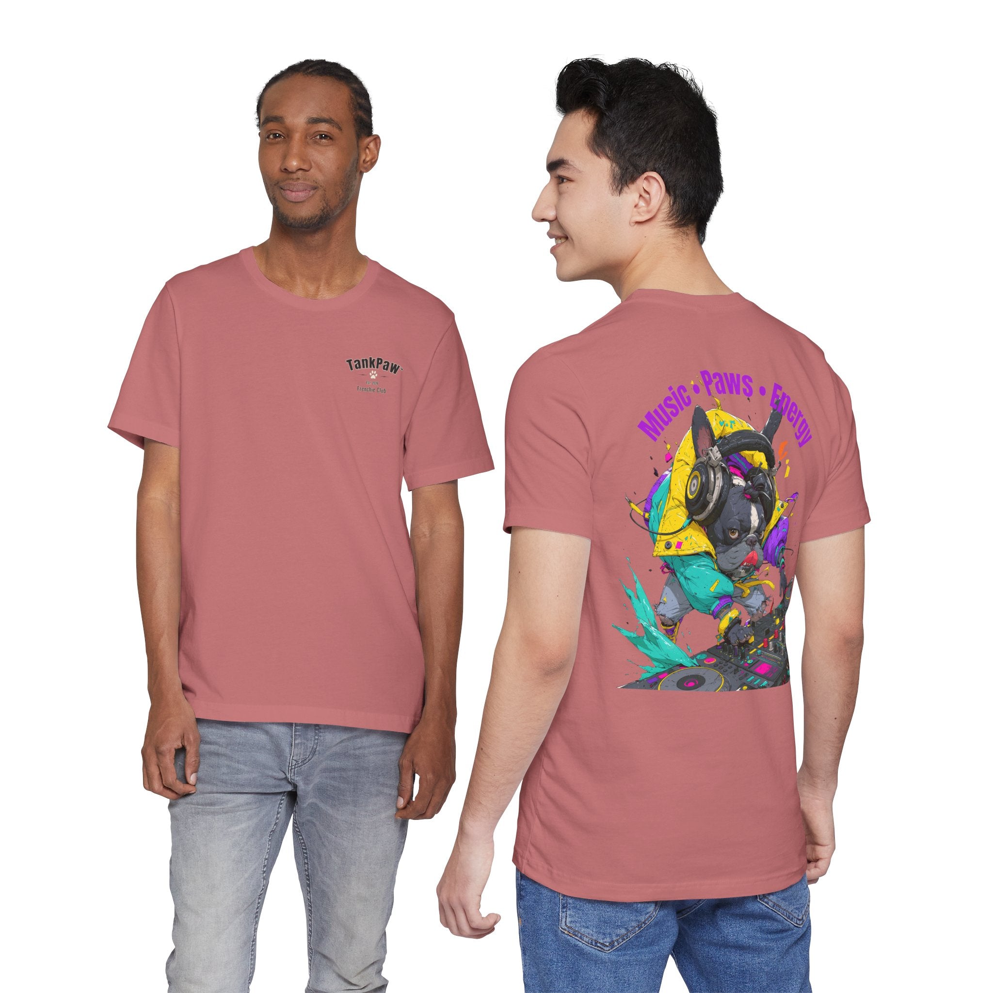 DJ French Bulldog T-Shirt — "Music • Paws • Energy" Graphic Tee