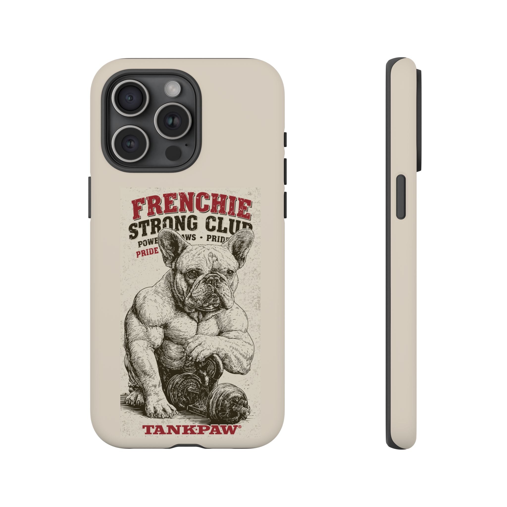 TankPaw® Frenchie Strong Club Premium Phone Case – Vintage French Bulldog Protective