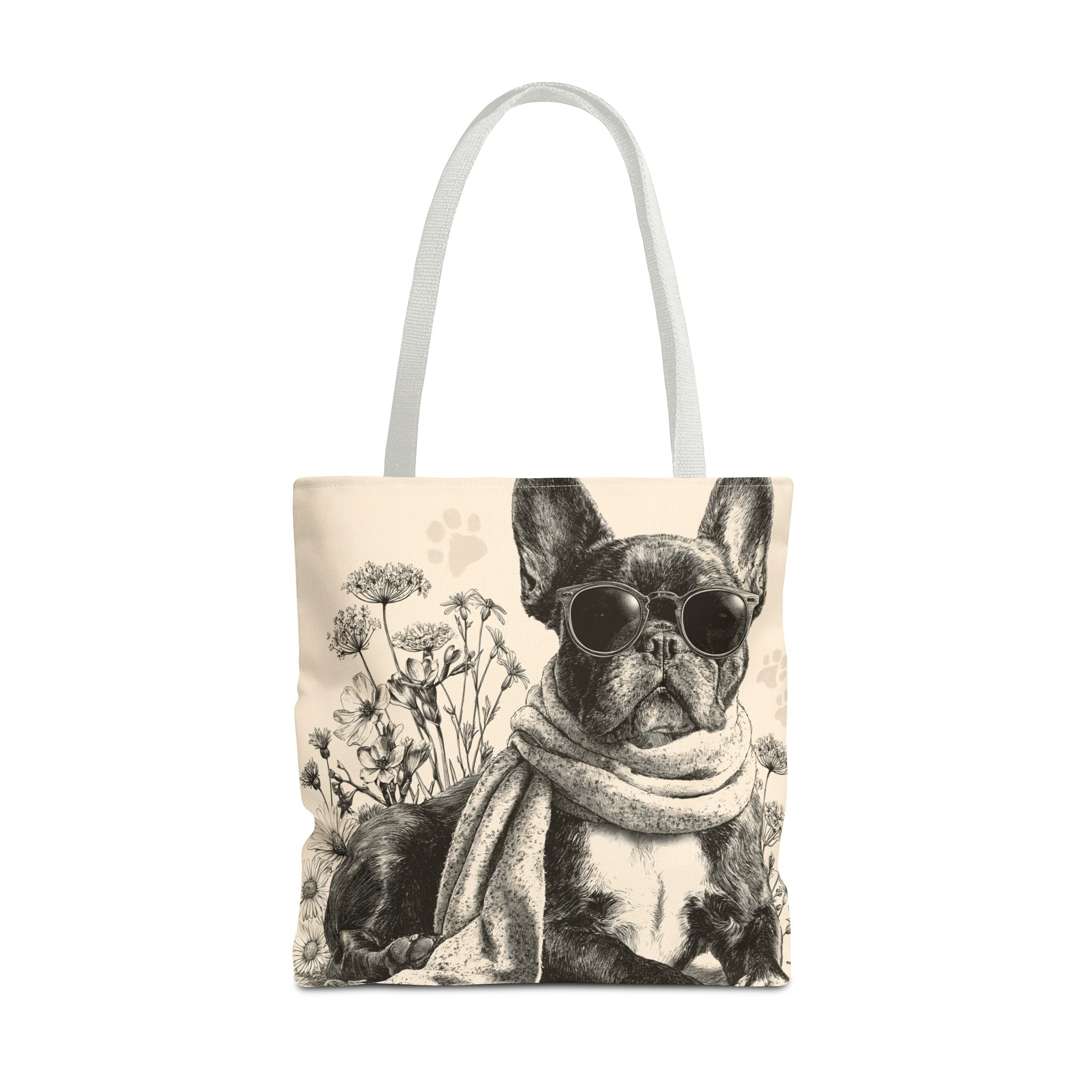 French Bulldog Canvas Tote Bag – Cute Frenchie Shoulder Bag for Dog Lovers