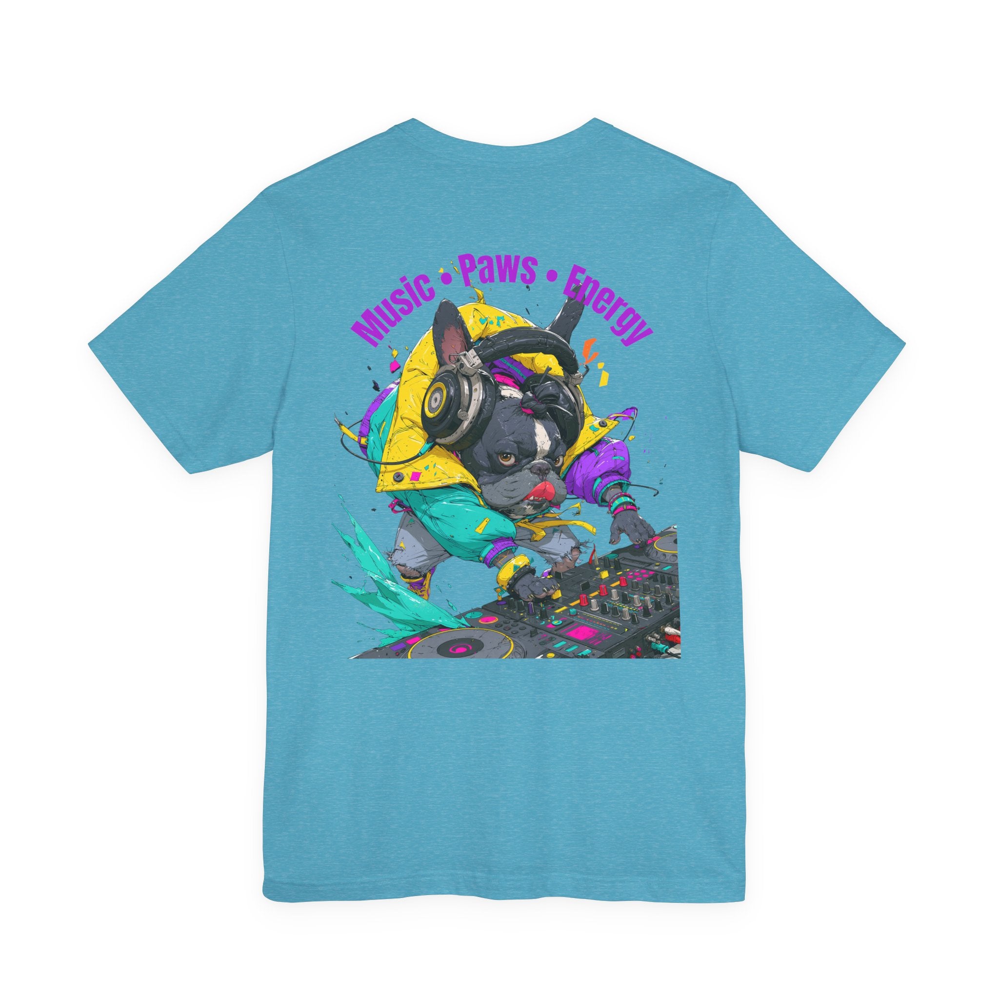DJ French Bulldog T-Shirt — "Music • Paws • Energy" Graphic Tee