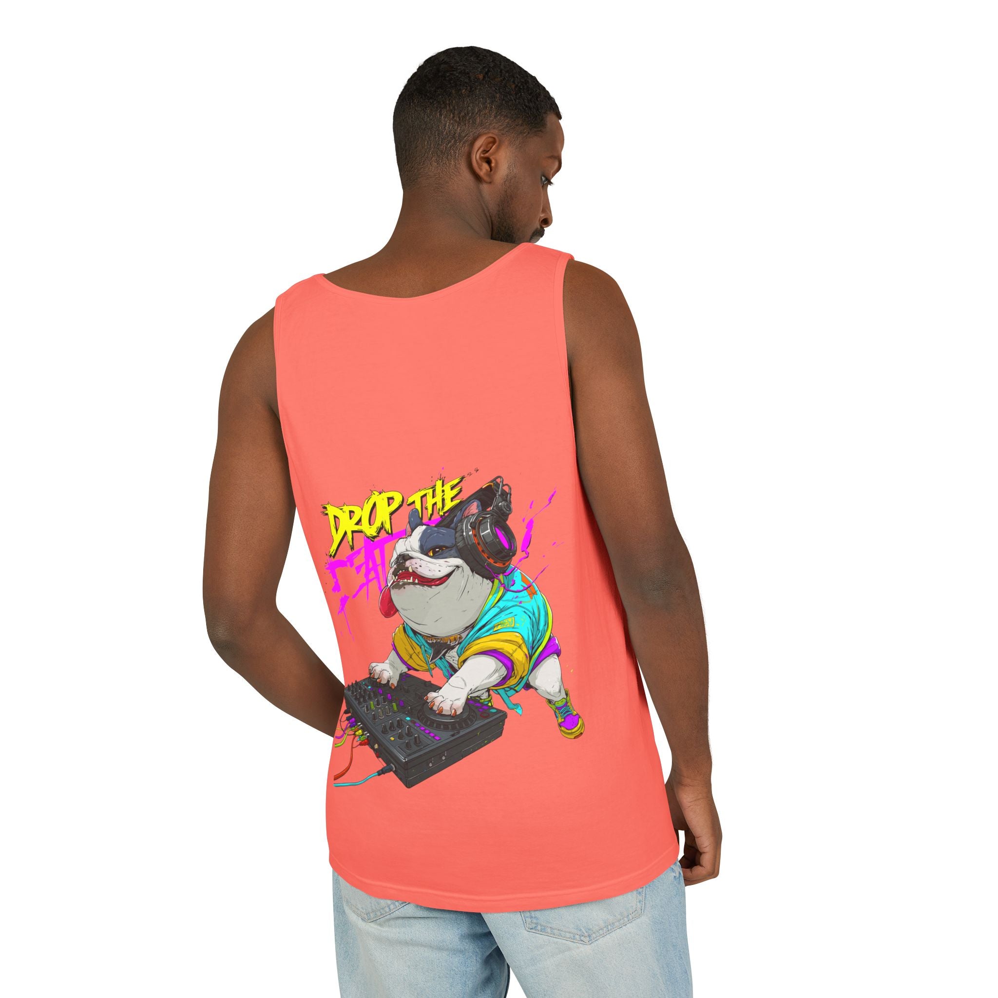 DJ French Bulldog Tank Top – EDM Festival Sleeveless Shirt for Frenchie Lovers