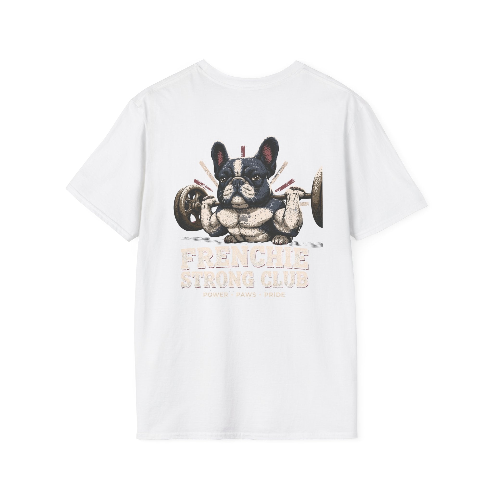 Gym French Bulldog T-Shirt – Fitness Frenchie Workout Shirt for Dog Lovers — Minimal Couples Graphic T-Shirt