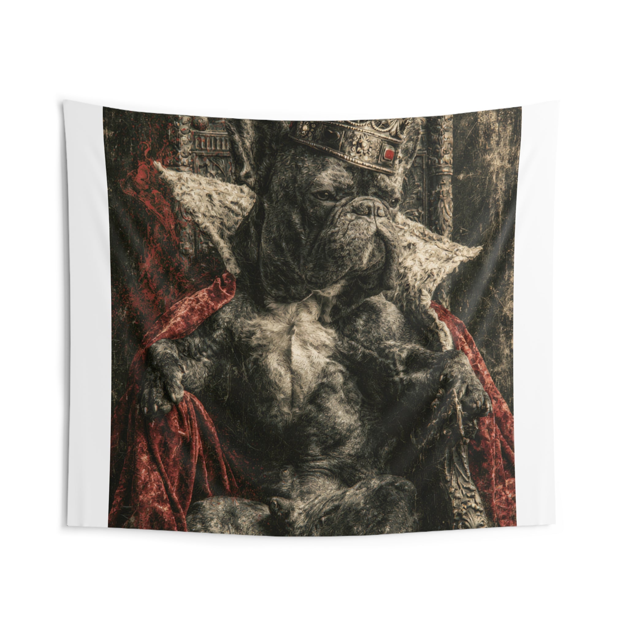 King Bulldog Tapestry — Regal French Bulldog Wall Art
