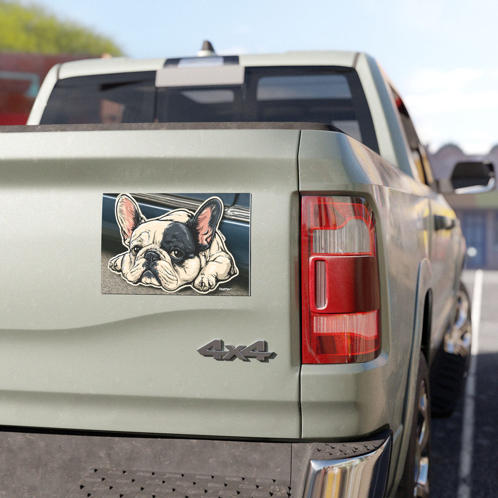 French Bulldog Car Magnet – Frenchie Dad Premium Dog Lover Decal | Funny Pet Owner Vehicle Sticker | TankPaw
