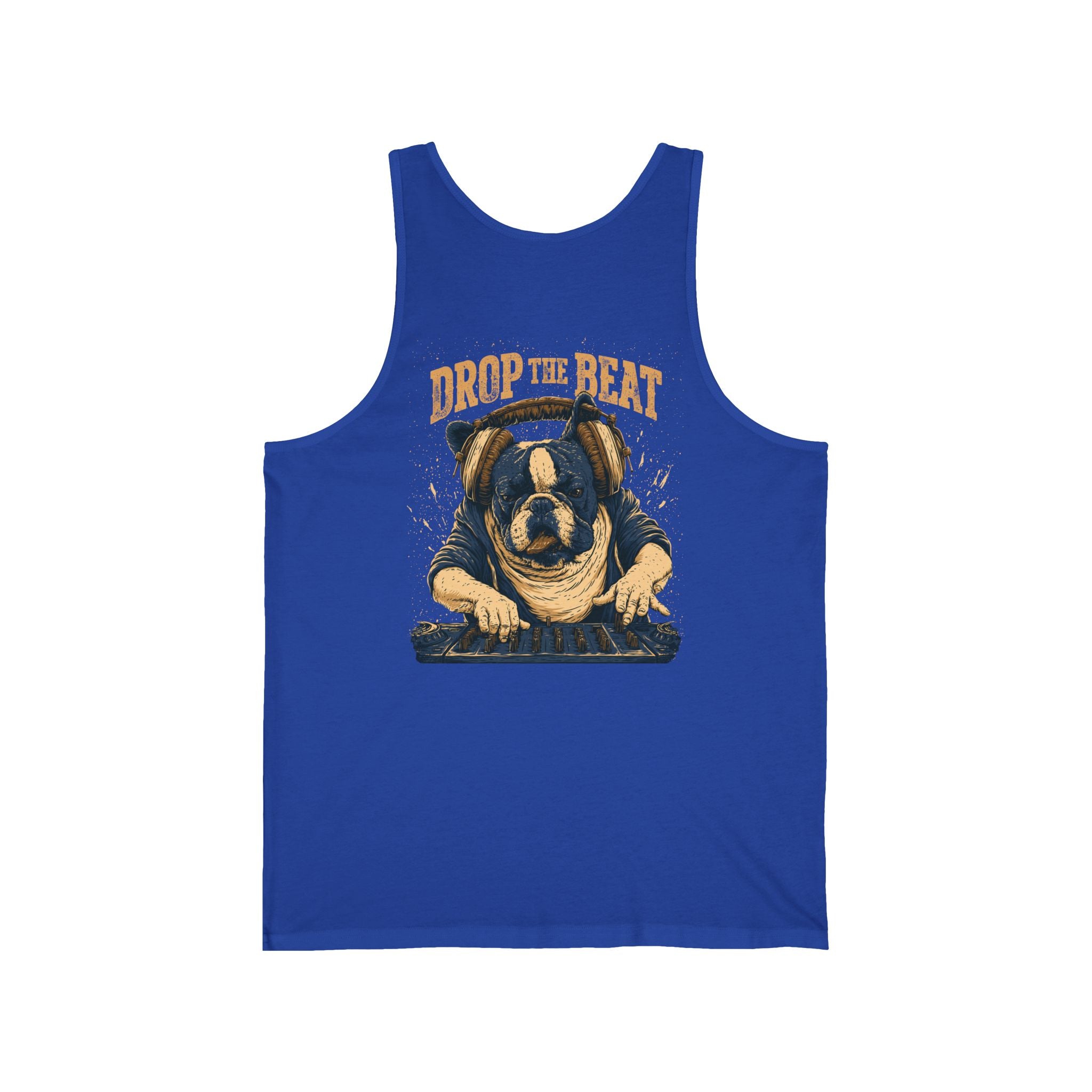 Drop the Beat DJ Dog Tank Top — Funny Bulldog Music Lover Graphic Tank