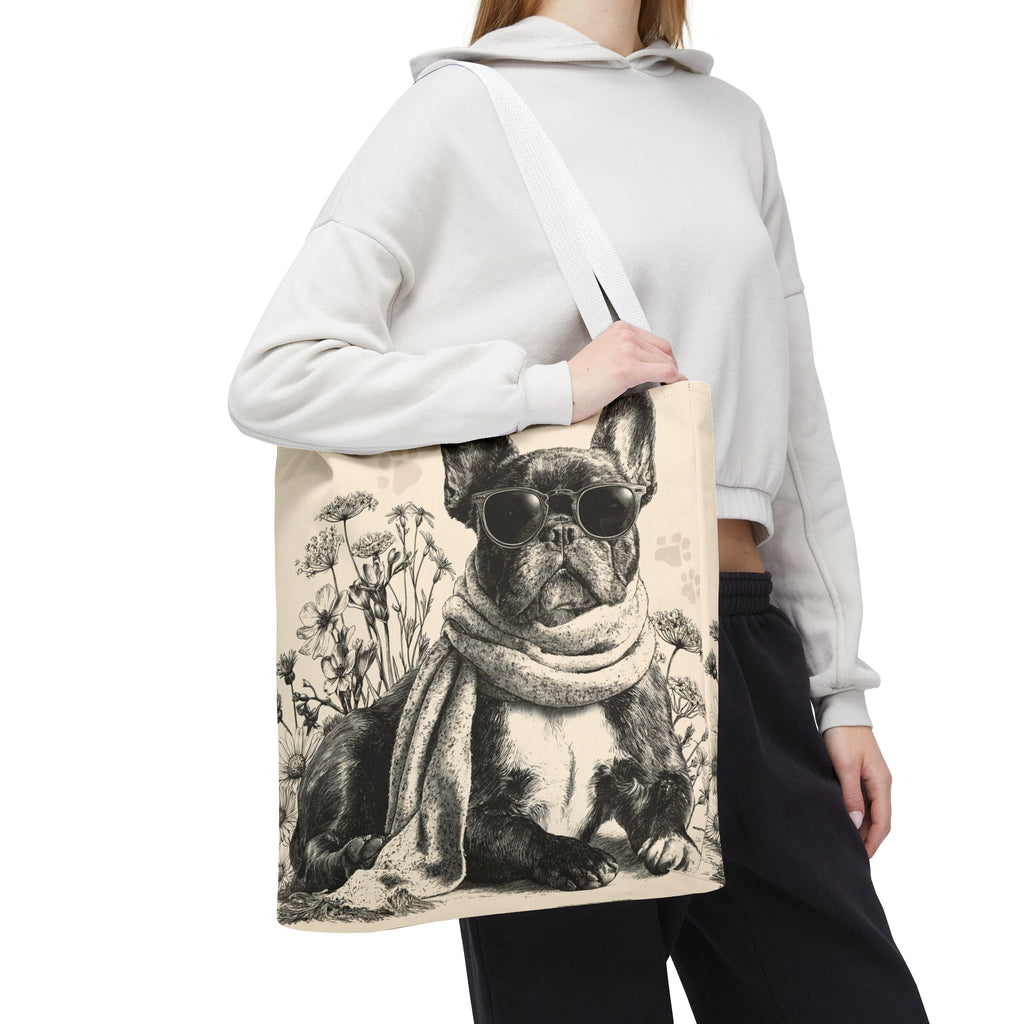 French Bulldog Canvas Tote Bag – Cute Frenchie Shoulder Bag for Dog Lovers