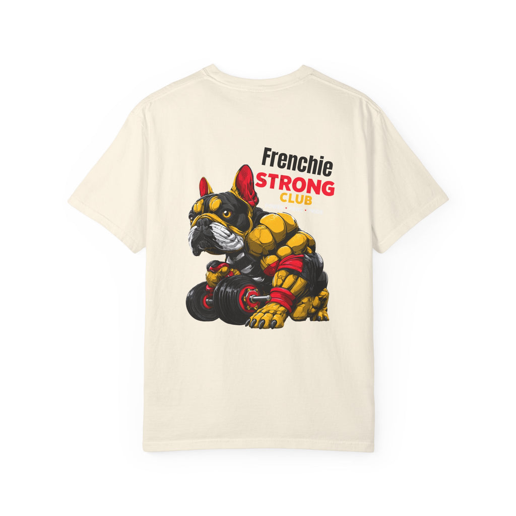 "Frenchie Strong Club" Muscular Dog Pet T-Shirt — Cute Frenchie Weightlifting Graphic Tee