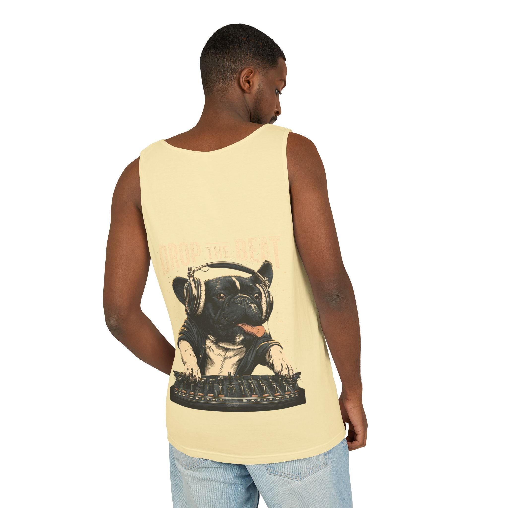 Music Festival Tank Top – "Drop the Beat" Frenchie DJ Graphic Tank