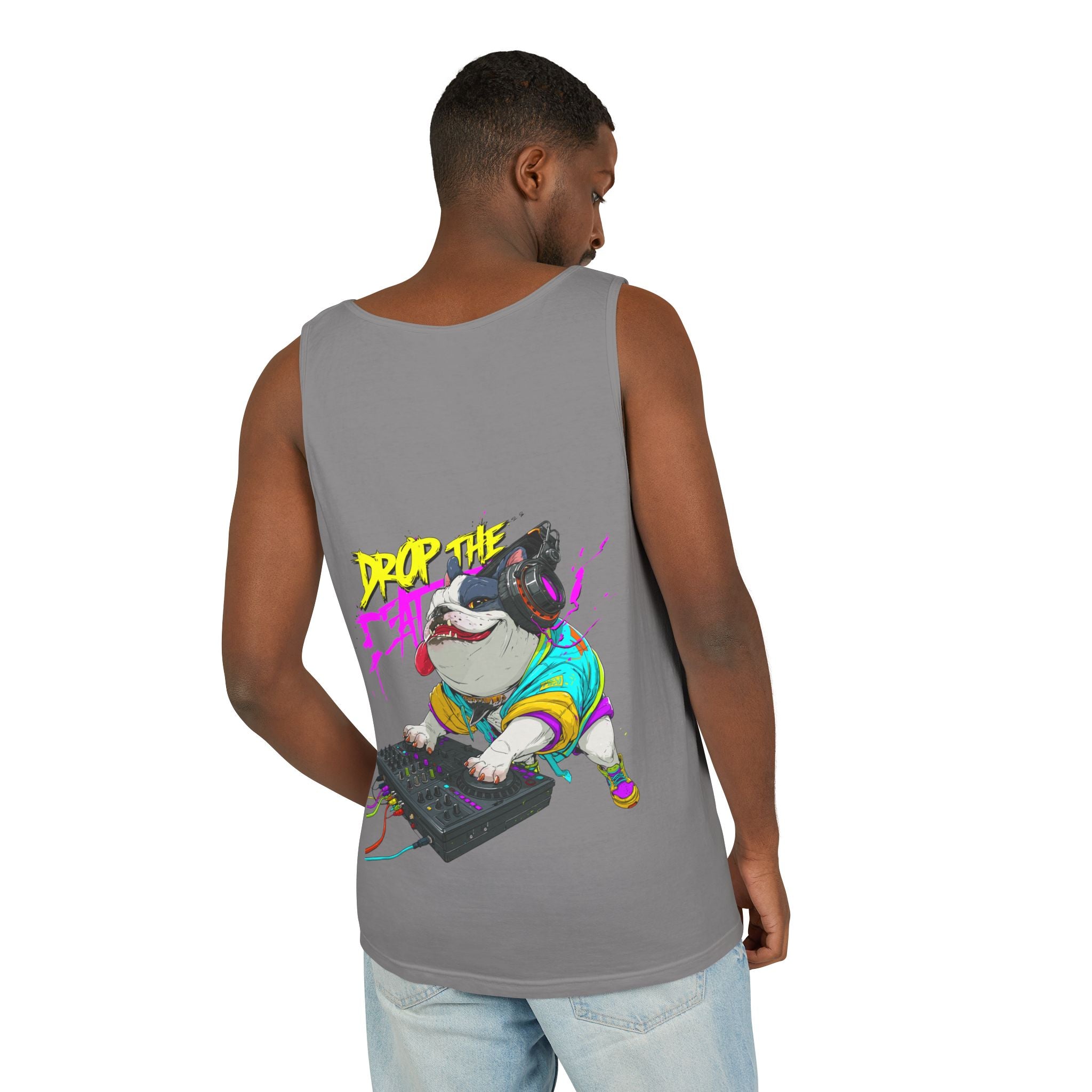 DJ French Bulldog Tank Top – EDM Festival Sleeveless Shirt for Frenchie Lovers