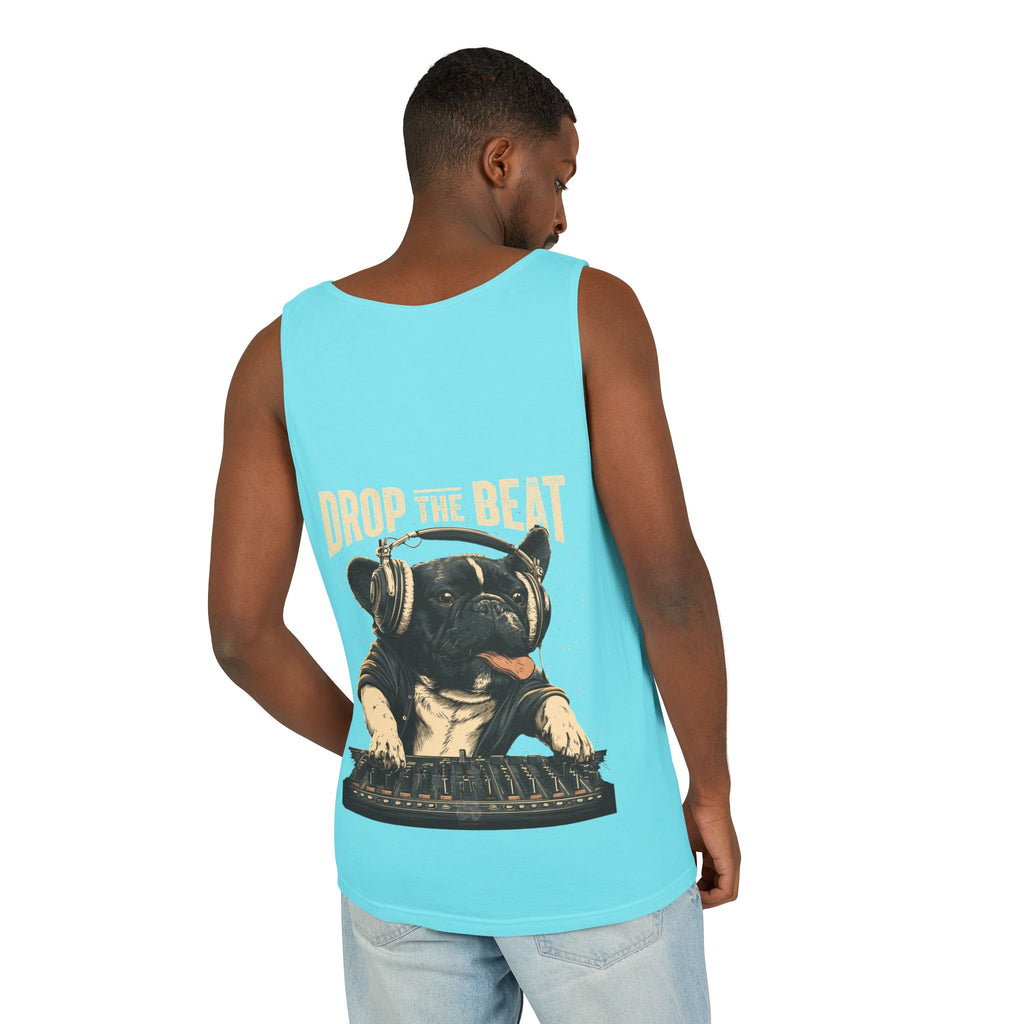 Music Festival Tank Top – "Drop the Beat" Frenchie DJ Graphic Tank