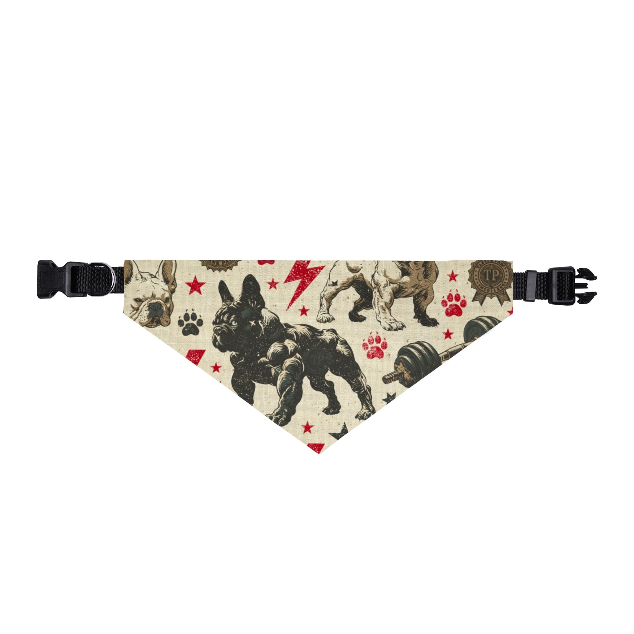 Clip-on Pet Bandana — Retro Tattoo Puppy Pattern Collar Accessory-Pet Bandana