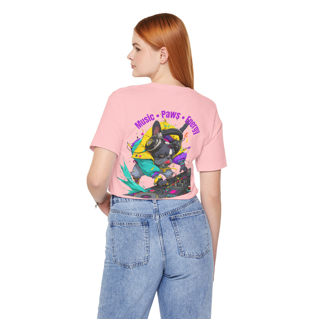 DJ French Bulldog T-Shirt — "Music • Paws • Energy" Graphic Tee