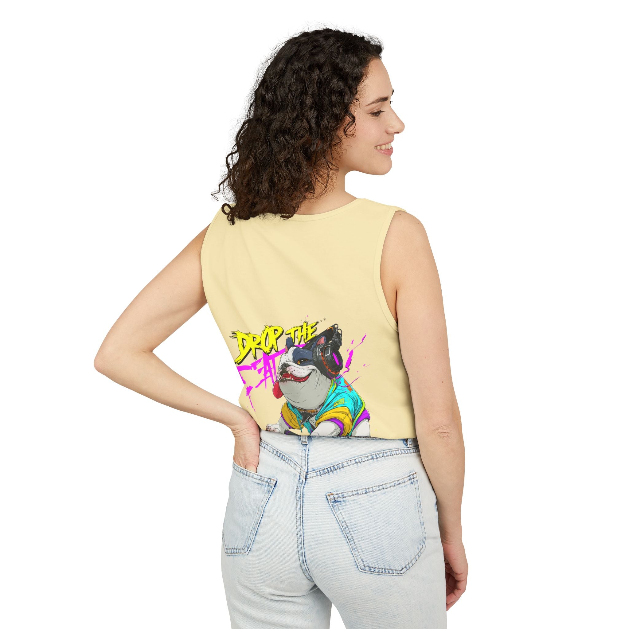 DJ French Bulldog Tank Top – EDM Festival Sleeveless Shirt for Frenchie Lovers