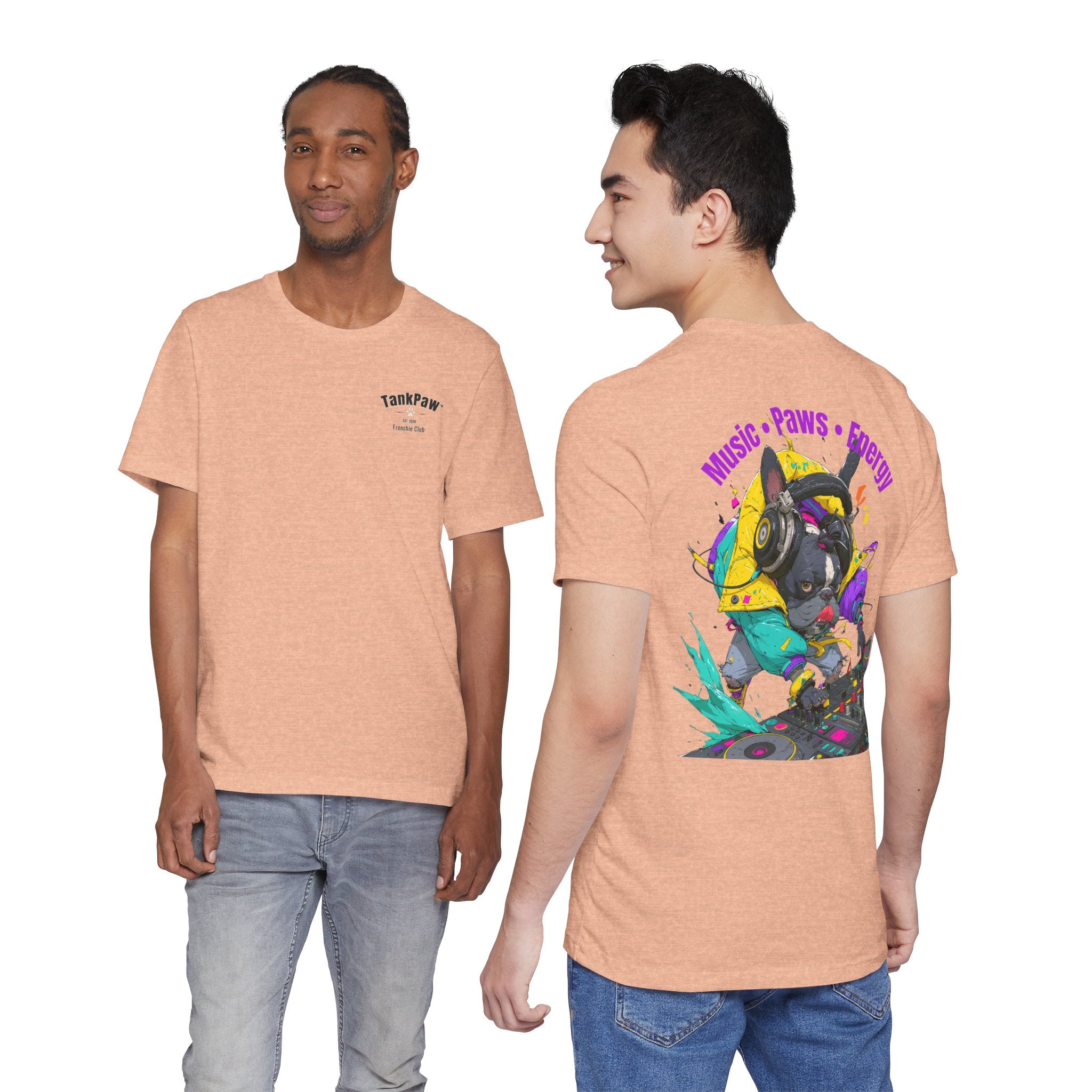 DJ French Bulldog T-Shirt — "Music • Paws • Energy" Graphic Tee