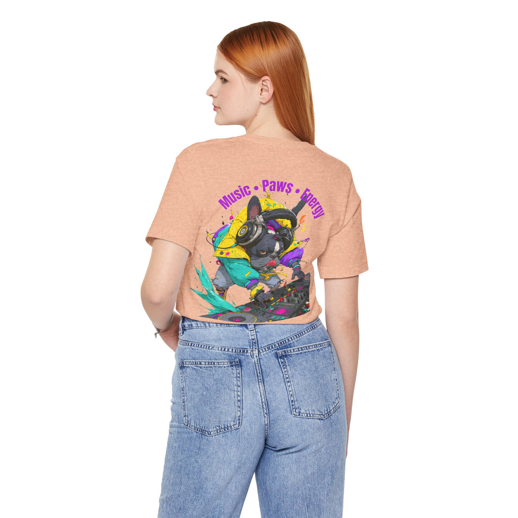 DJ French Bulldog T-Shirt — "Music • Paws • Energy" Graphic Tee
