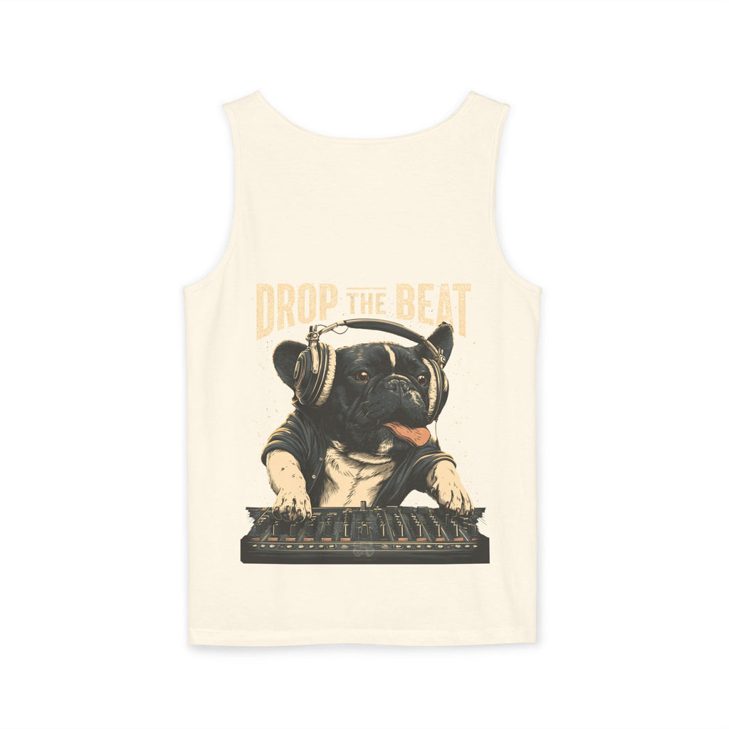 Music Festival Tank Top – "Drop the Beat" Frenchie DJ Graphic Tank