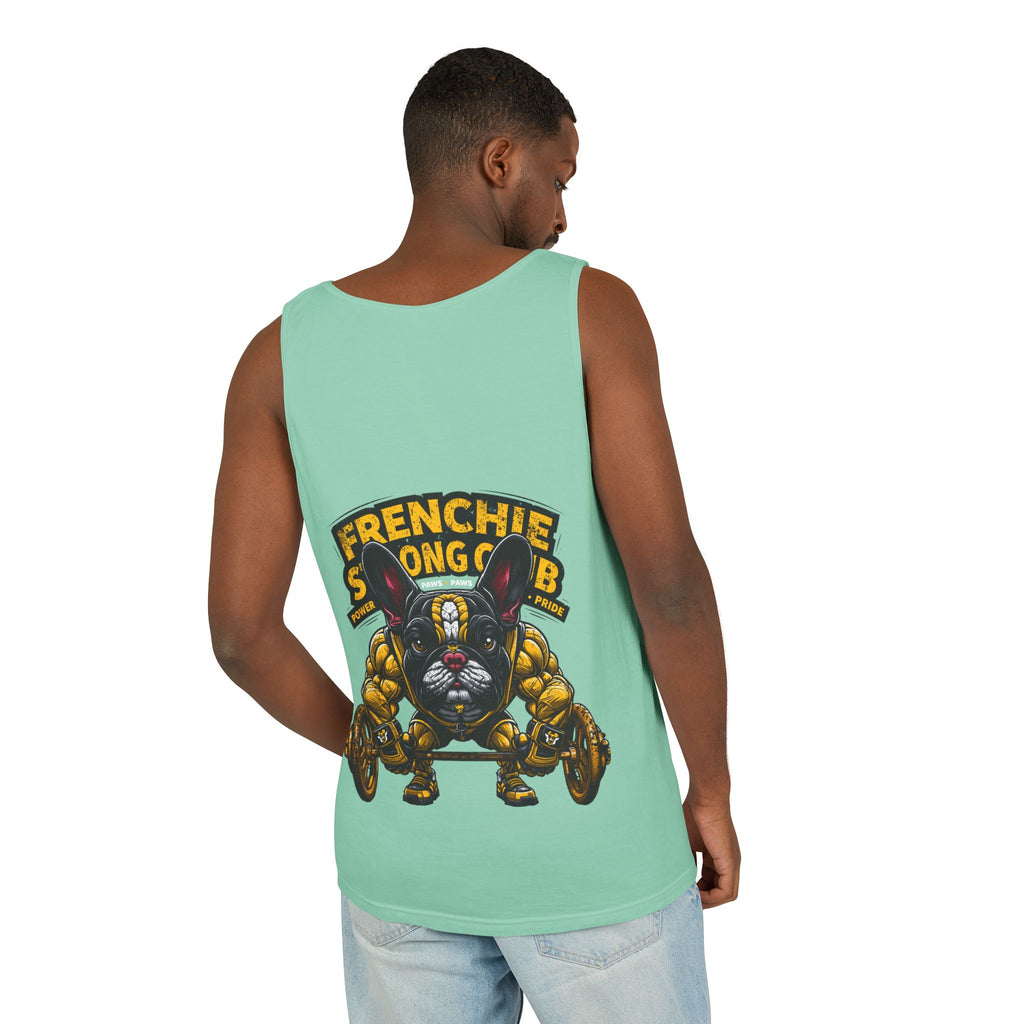 Power Paws Tank Top — "Frenchie Strong" Graphic Dog Fitness Tank