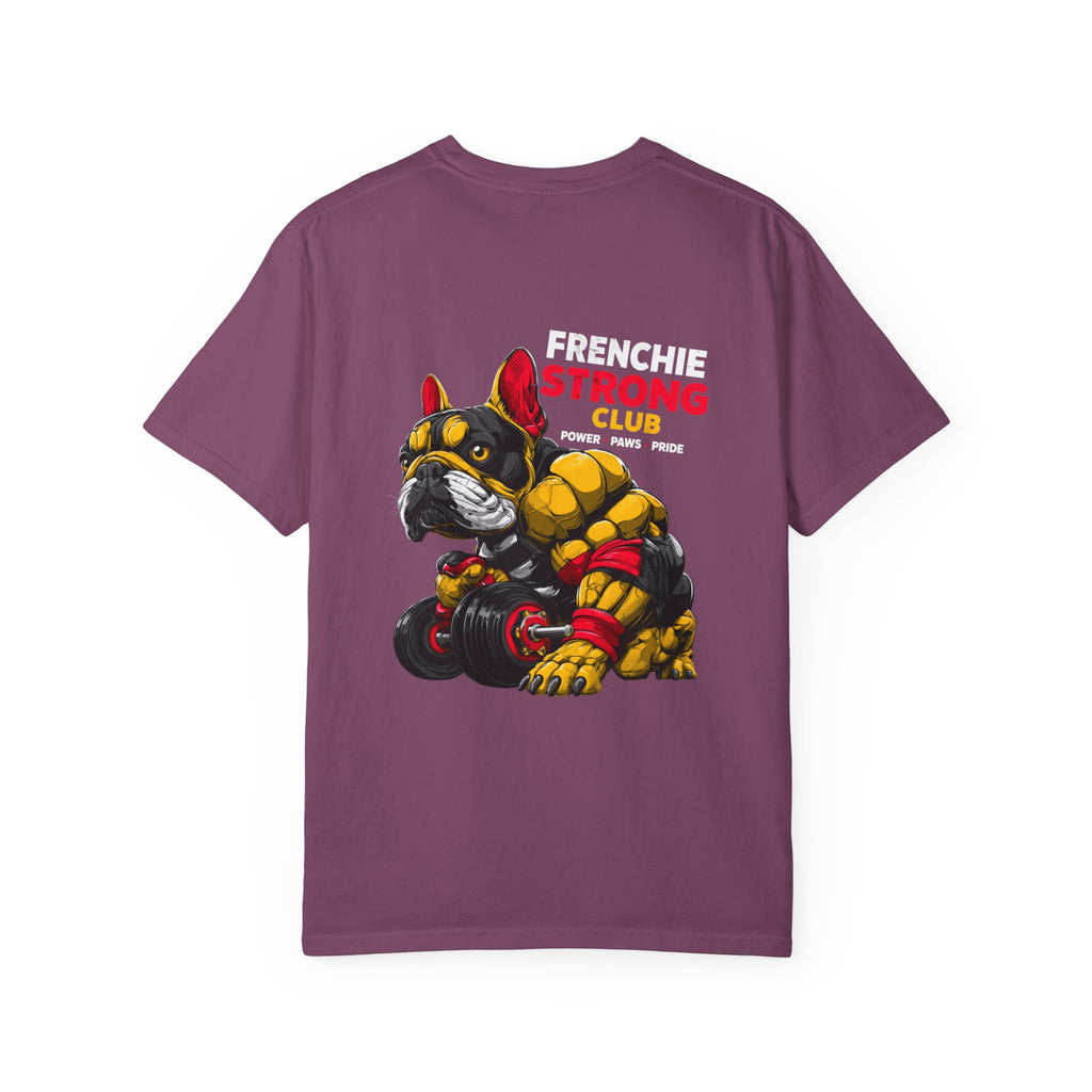 "Frenchie Strong Club" Muscular Dog Pet T-Shirt — Cute Frenchie Weightlifting Graphic Tee