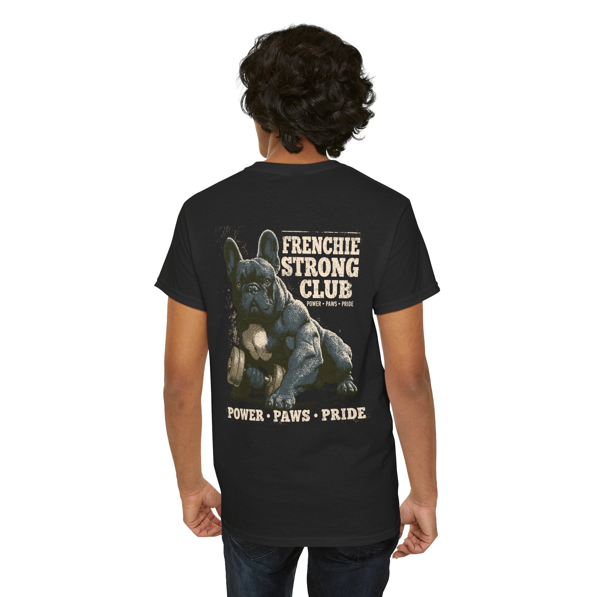 Frenchie Strong Club Vintage Gym T-Shirt | TankPaw™
