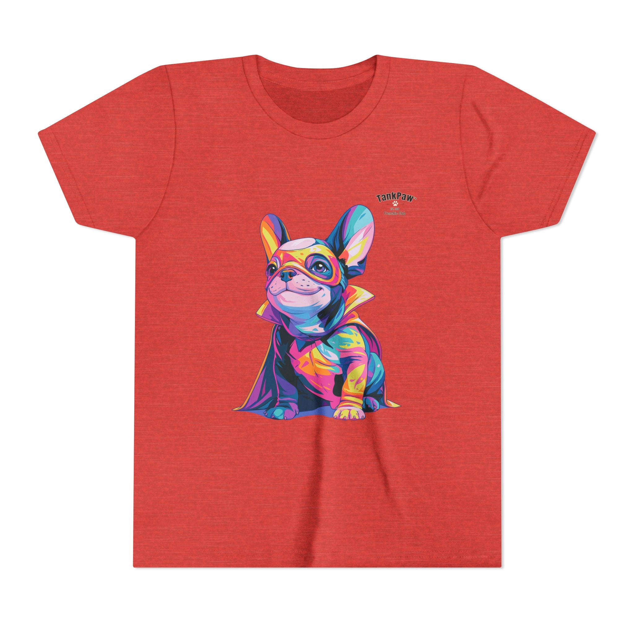Kids Superhero French Bulldog Tee — Colorful Puppy Costume Youth Shirt