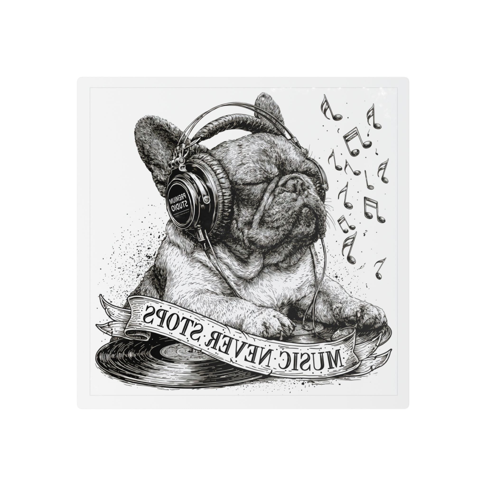 Electronic Music Festival — DJ Frenchie Temporary Tattoo — Retro Design