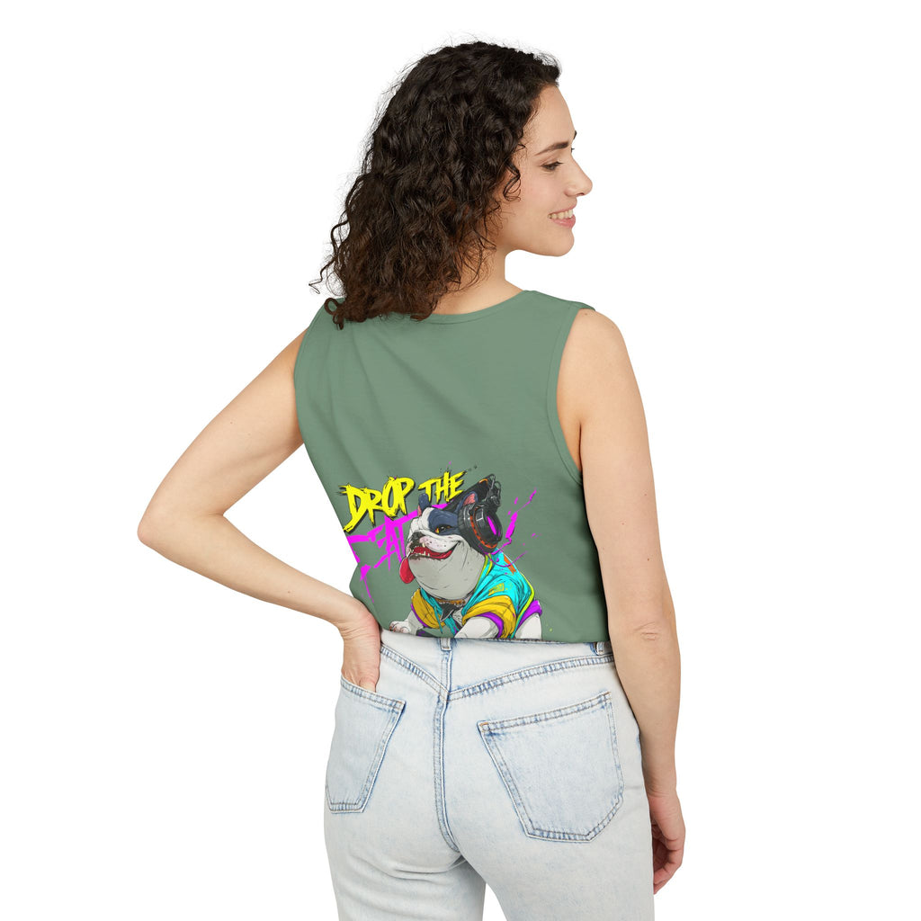 DJ French Bulldog Tank Top – EDM Festival Sleeveless Shirt for Frenchie Lovers