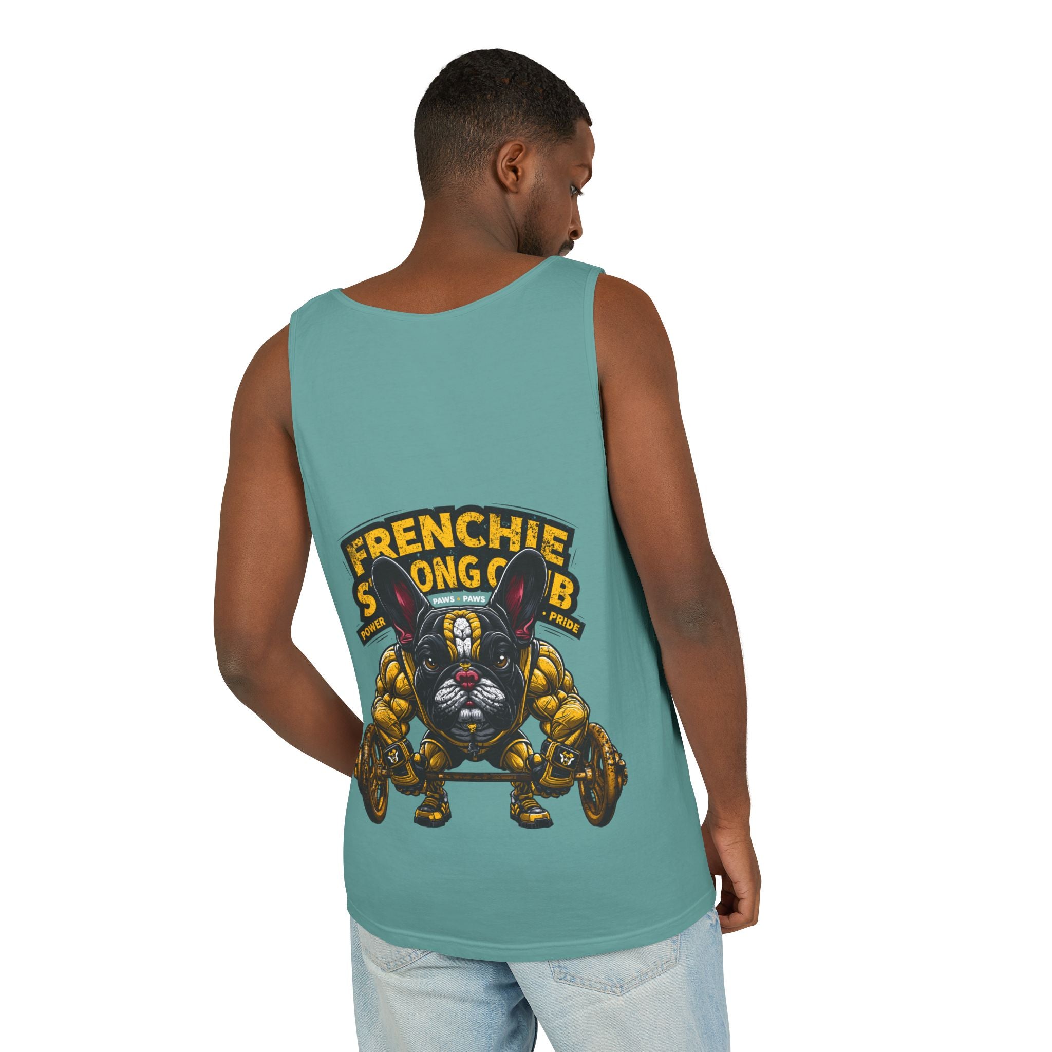 Power Paws Tank Top — "Frenchie Strong" Graphic Dog Fitness Tank