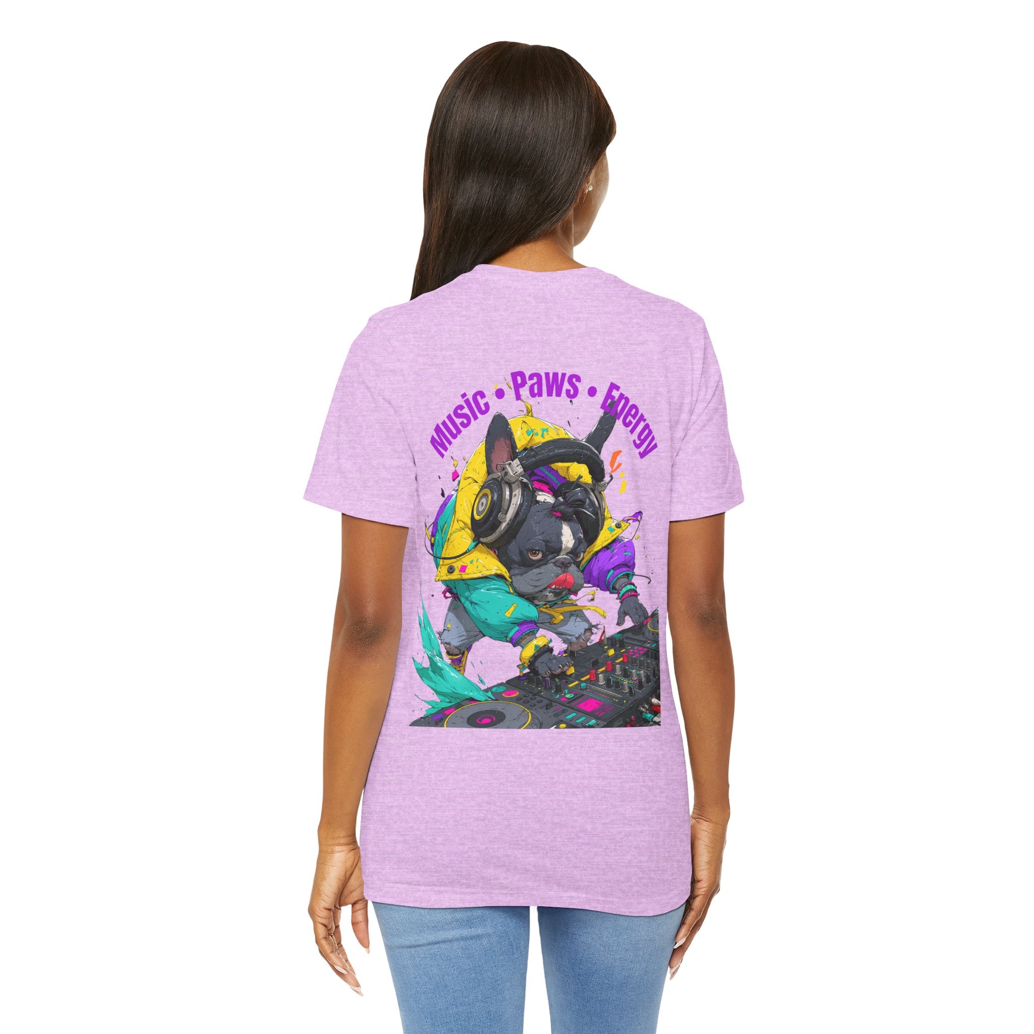 DJ French Bulldog T-Shirt — "Music • Paws • Energy" Graphic Tee